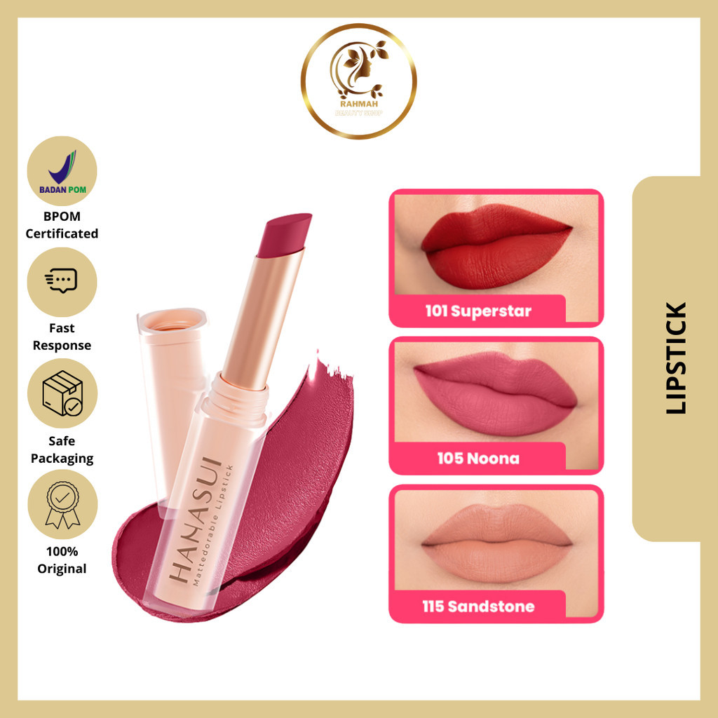 Hanasui Mattedorable Lipstick - Lipstik Batang Anti Geser