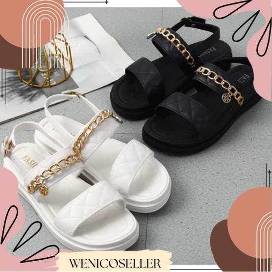 Sandal Sepatu Rantai Korea Import Sandal Jelly Sandal Gunung Tali Rantai Wanita Sepatu Sandal Wanita