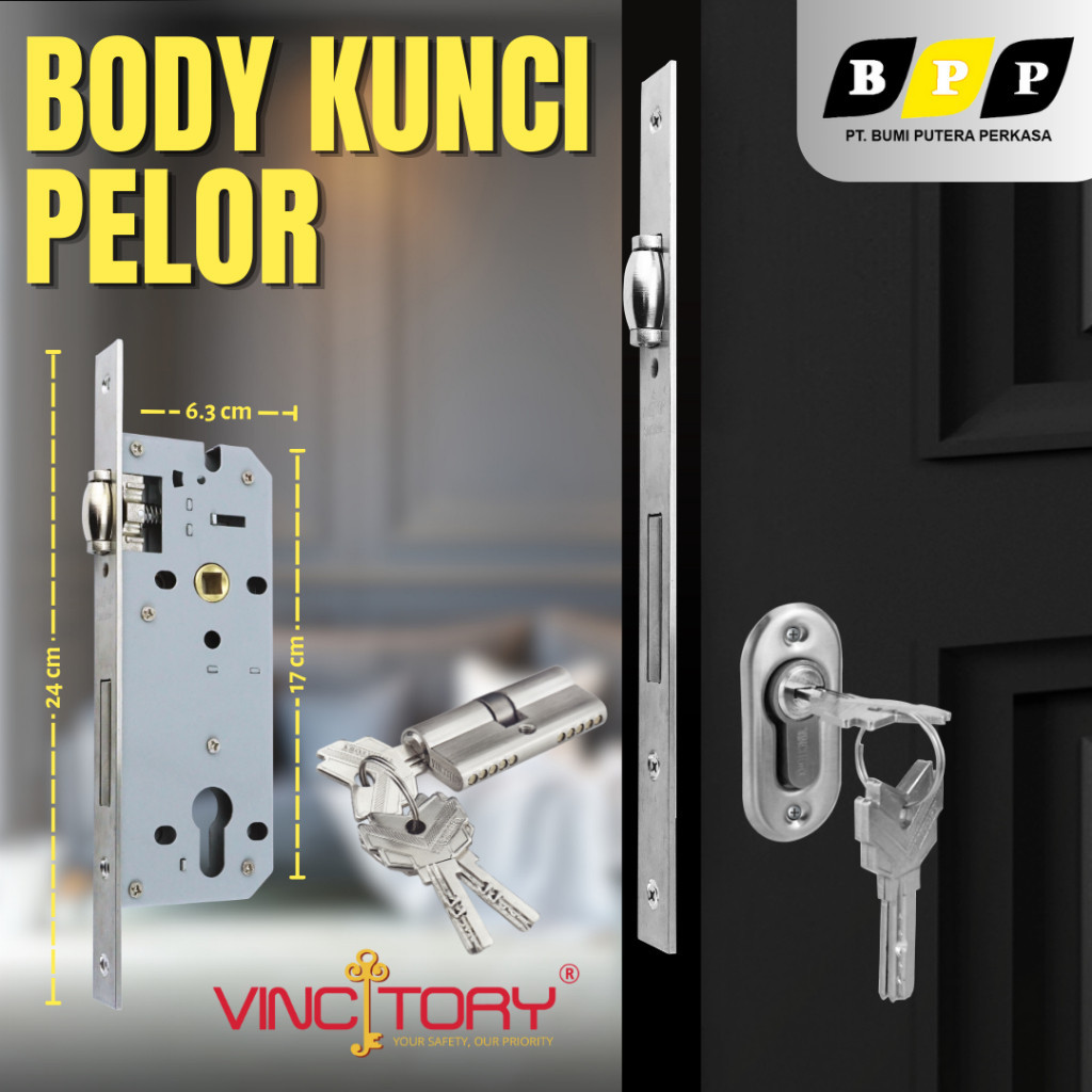 CX63EM Body Pelor Stainless304 Vincitory/Body Kunci Pintu Kupu Tarung/Badan Kunci| 269