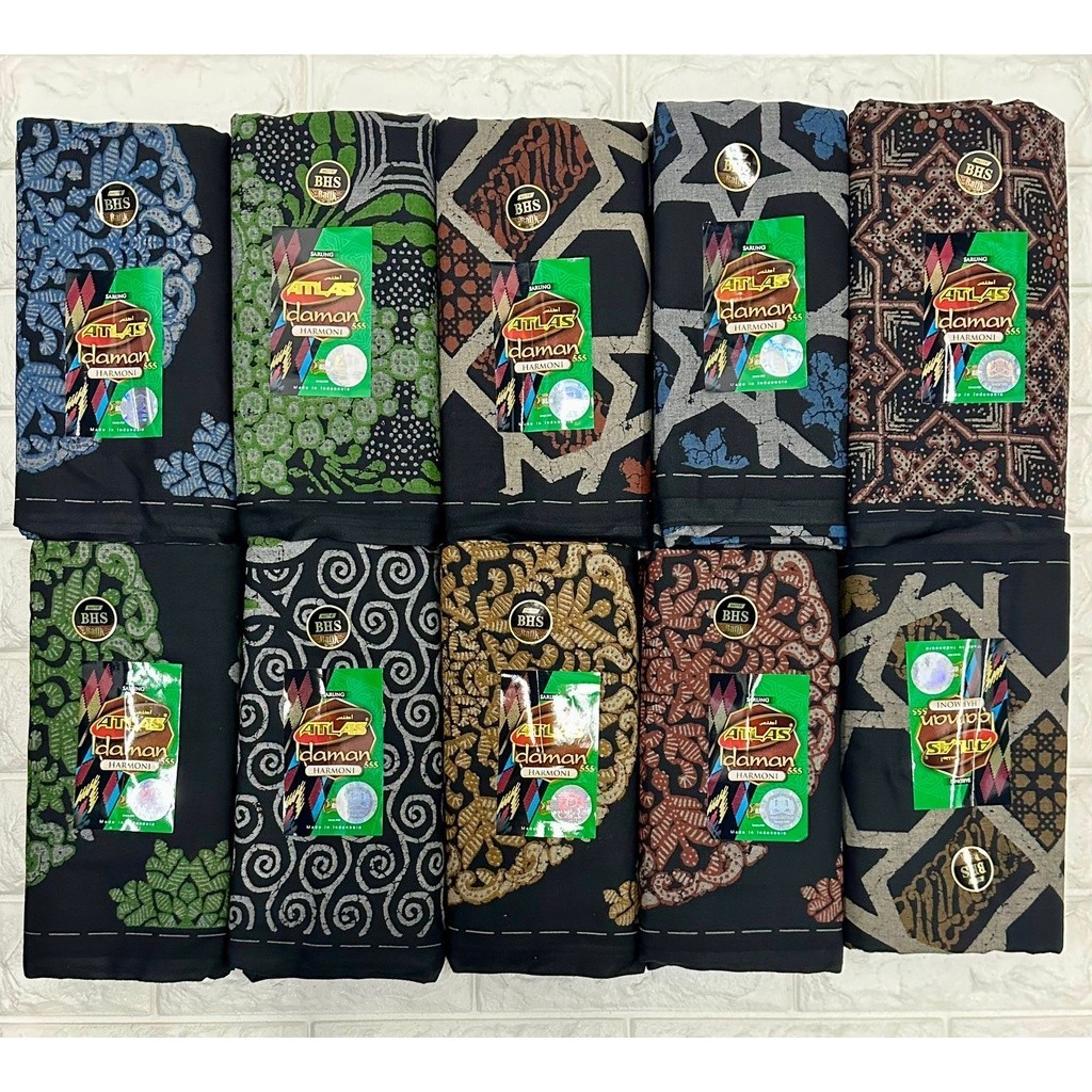 sarung Grosir 10 Pcs Sarung Atlas Idaman 555 Harmoni motif BHS BATIK