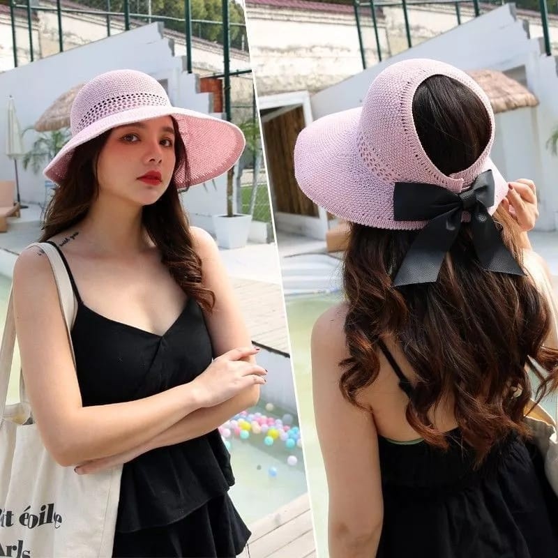 TOPI PANTAI WANITA IMPORT/Topi Bucket Rajut / Bucket hat Pantai / Topi Fashion Wanita Gaya Korea/ AS