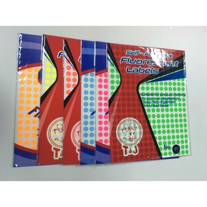 

T&J Label Warna Dot / Stiker Bulat Warna Warni No 114, Bening Selling