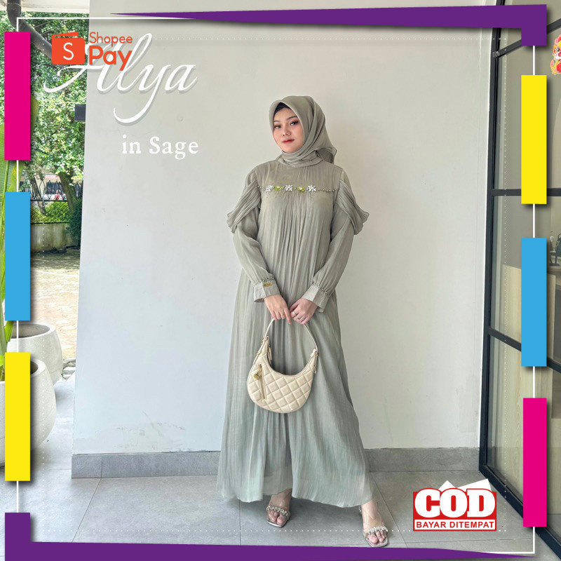 KAIN LEMBUT HALUS ADEM TEBAL / [ALYA] NON HIJAB - Gamis shimmer premium / Gamis lebaran / Gamis kond