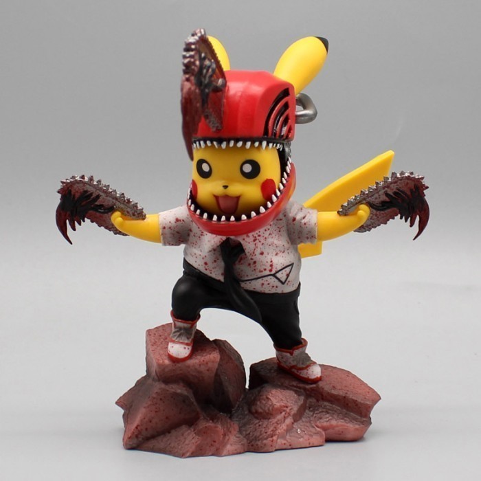 (Baca Deskripsi) Figure Chainsaw Man / Pokemon - Pikachu Cosplay Chainsaw Devil / Denji