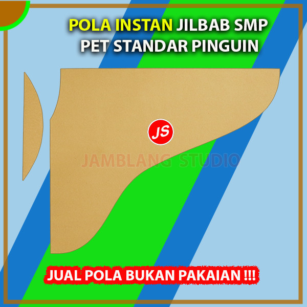 Pola Instan Jilbab Bergo SMP Pet Standar Cutting Pingiun | Aneka Pola