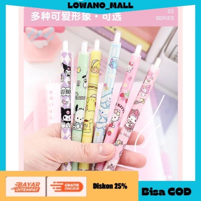 

[[BEST QUALITY]] TERLARIS Pulpen Gel Lucu Sanrio Cute Cartoon Pens Ball Pen 0.5 Tinta Hitam 02 HELLO KITTY COD