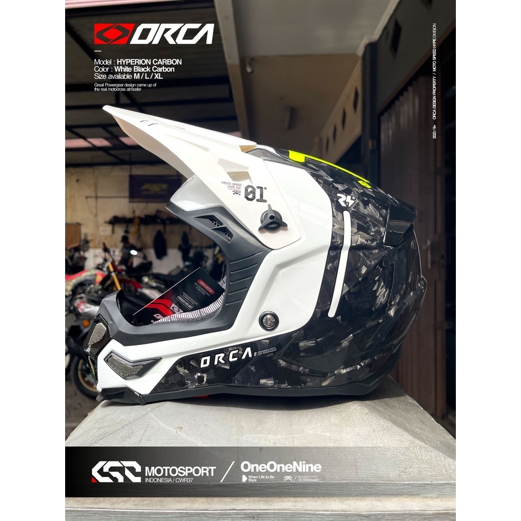 HELM ORCA HYPERION WHITE BLACK CARBON