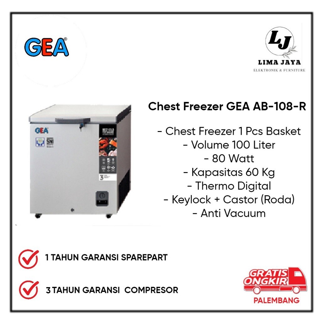 PROMO BIG SALE Chest Freezer GEA AB-108-R Freezer Box Lemari Pembeku GEA