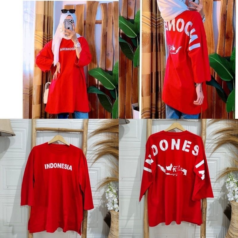TERBARU KAOS OVERSIZE KEMERDEKAAN//KAOS MERAH PUTIH JUMBO KEKINIAN