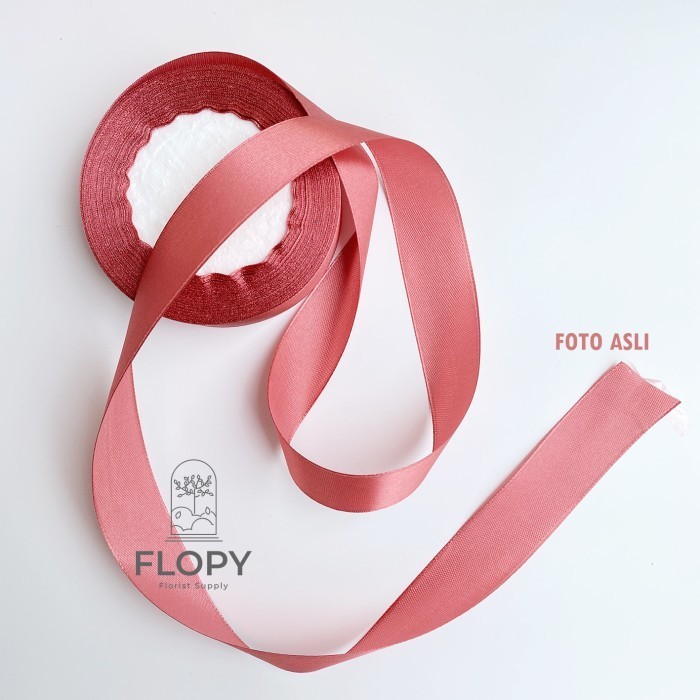 

Pita Satin 1 inch / 2,5 cm warna pastel - Toska