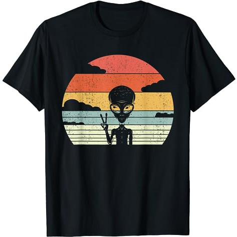 KAOS Retro Alien Extraterrestrial Space - Vintage Alien T-Shirt