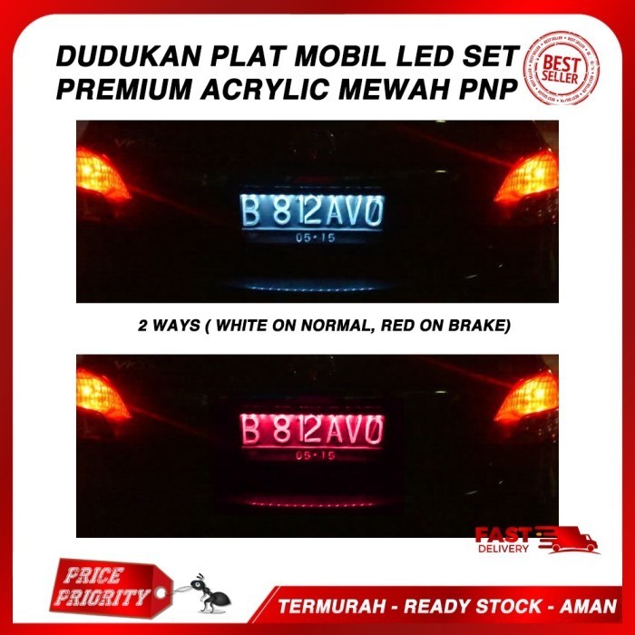 Plat Nomor Mobil LAMPU LED / Plat Mobil Premium / Plat Mobil Acrylic