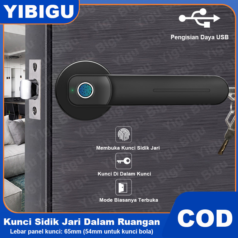 Pintu Kamar Tidur Dalam Ruangan Pintu Kayu Kunci Sidik Jari Kunci Sidik Jari Rumah Kunci Pintar Kunc