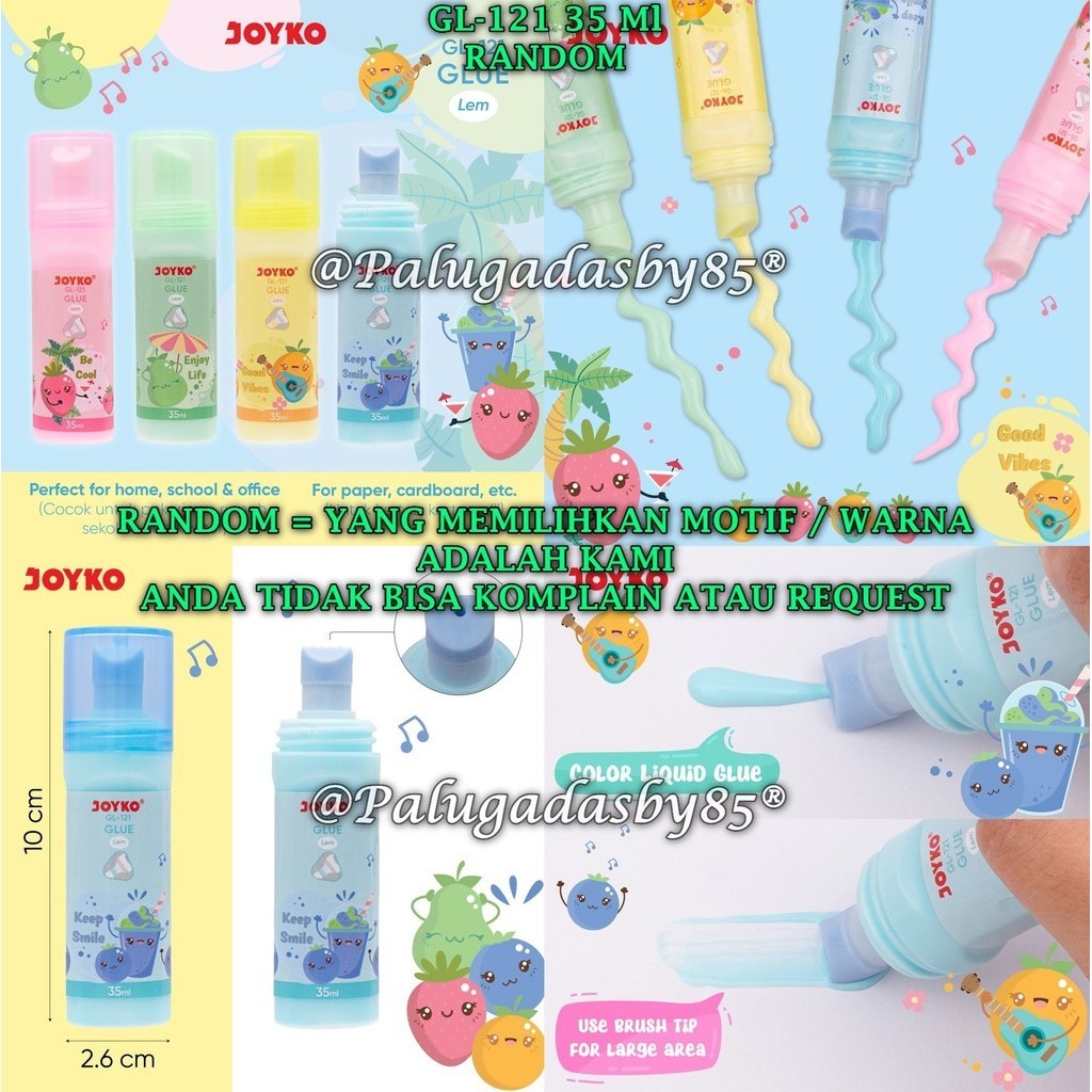 

(1 Biji) GROSIR Liquid Glue JOYKO GL-121 35 Ml TIDAK BISA PILIH MOTIF / Lem Kertas Cair Joyko GL-121