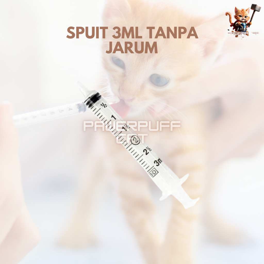 PPC Onemed Spuit 3ml Kucing Spet Tanpa Jarum Suntik Syringe Suntikan Alat Minum Obat Vitamin Kitten