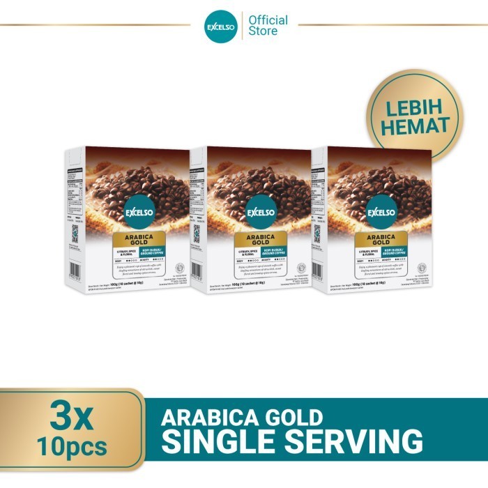 

Tfren99_ Excelso Kopi Single Serving Arabica Gold Pack of 3 Folding Box