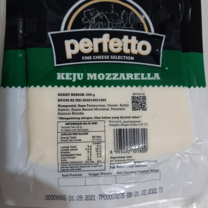 

[Promo]Best keju Mozarella Perfetto 250 gram