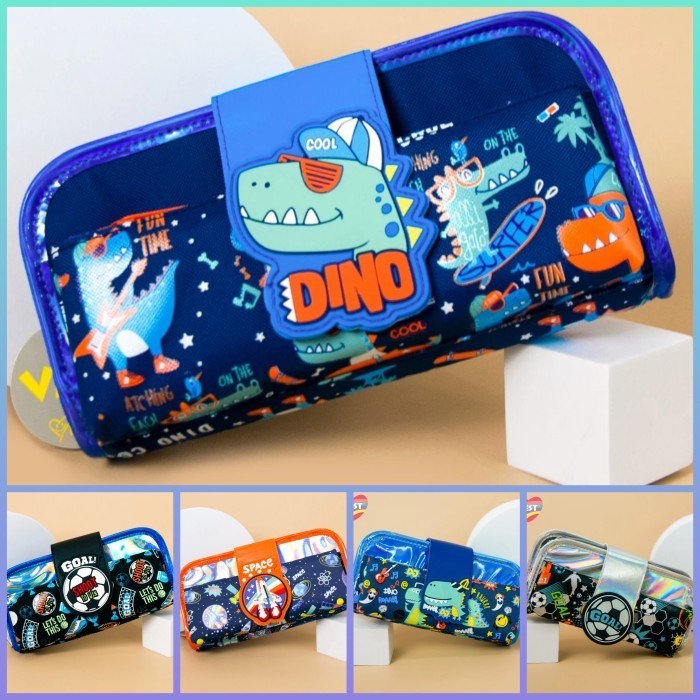 

✨LARIS✨ -Pencil case atau tempat pensil lipat 3 Vest - new dino