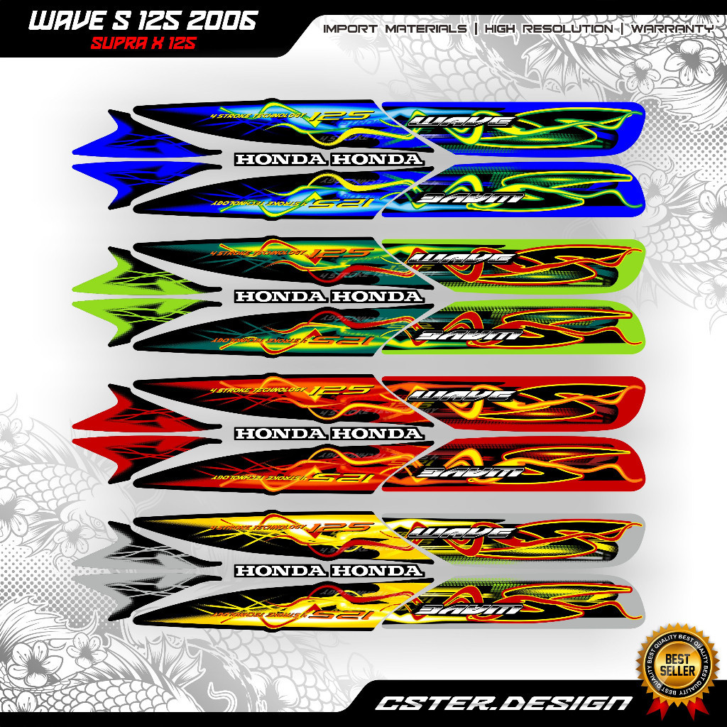 STRIPING SUPRA X 125 2006 / striping wave 125s 2006 wave dragon