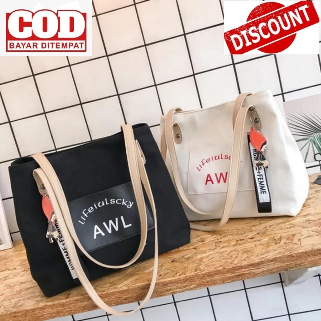 [ PROMO ] TAS TOTE BAG AML - TAS TOTE BAG WANITA TERBARU ELEGAN LUCU TERMURAH / kualitas teratas / T