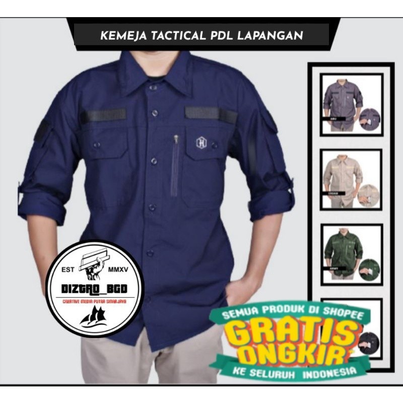 Kemeja Tactical PDL Lapangan Outdoor/Baju Taktikal Komunitas Kerja Hexagon Tangan Panjang/ jumbo big