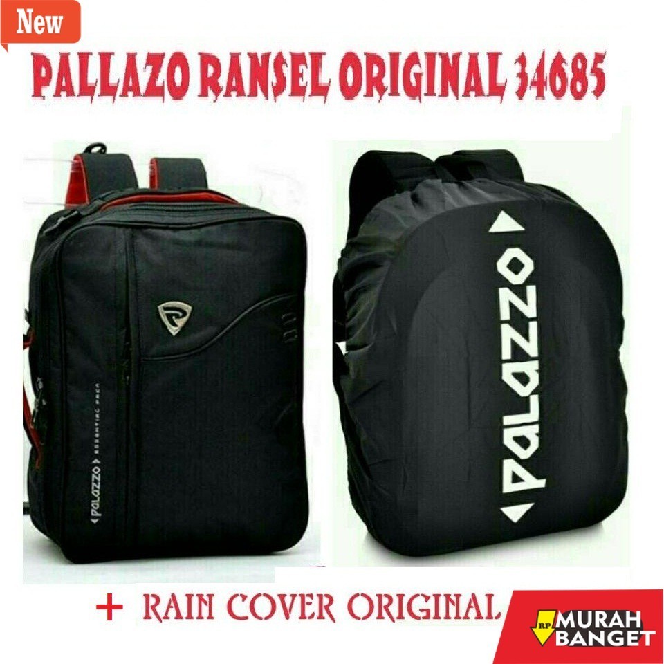 Tas Ransel Pria Kekinian Tas Ransel Laptop + Raincover Palazzo 3 In 1 Multi Fungsi Original