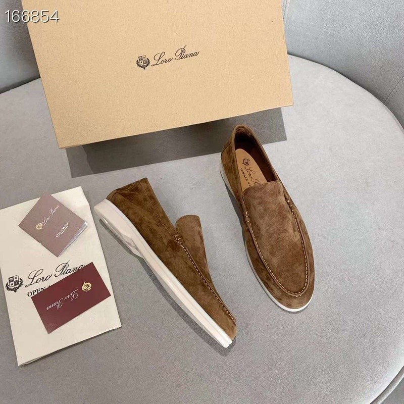 Loro Piana Summer Walk Loafers Sepatu Pria VVIP Quality Brown