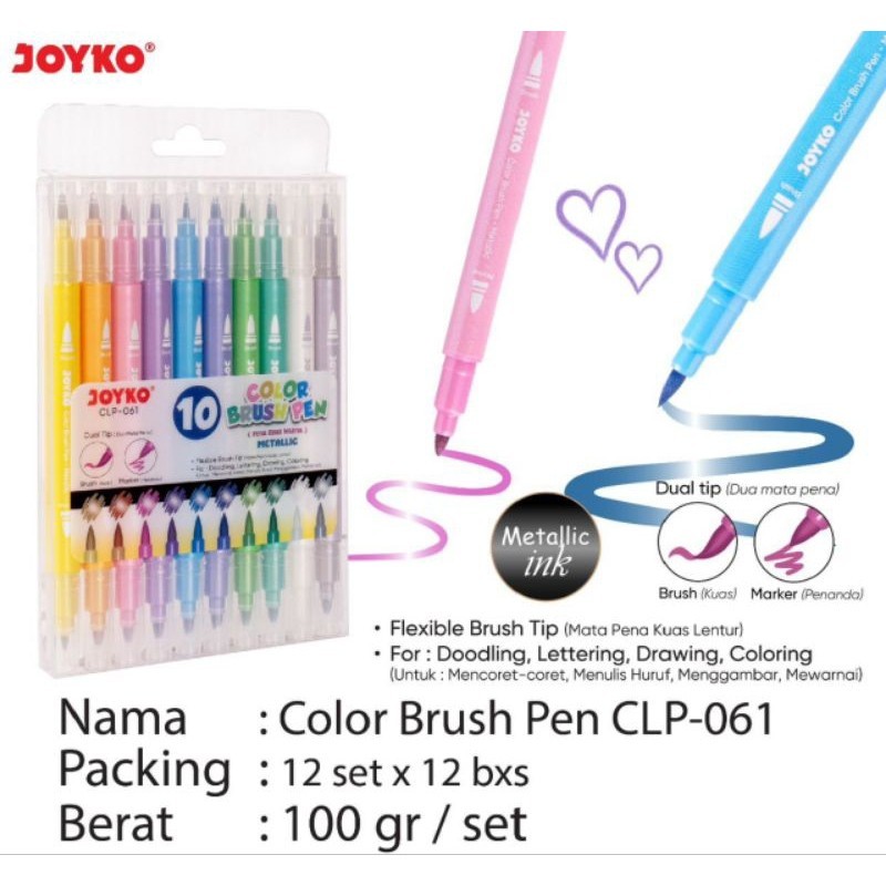 

Color Brush Pen Joyko CLP-061 ( 1set/10warna )