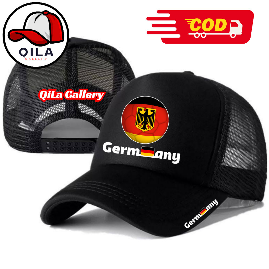 QiLa Gallery Topi Trucker TIMNAS JERMAN - Topi Distro GERMANY Logo - Topi TIMNAS JERMAN Premium - To