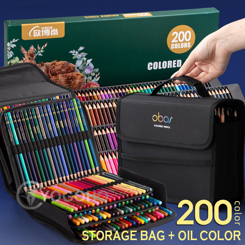 

48/72/120/150/200 Professional Oil Color Pencil Set Watercolor Drawing colored pencils with Storage Bag coloured pencils kids