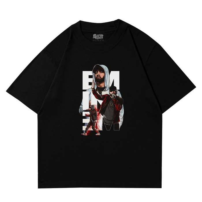 T-SHIRT EMINEM WASHING VINTAGE BOOTLEG - Hitam, M