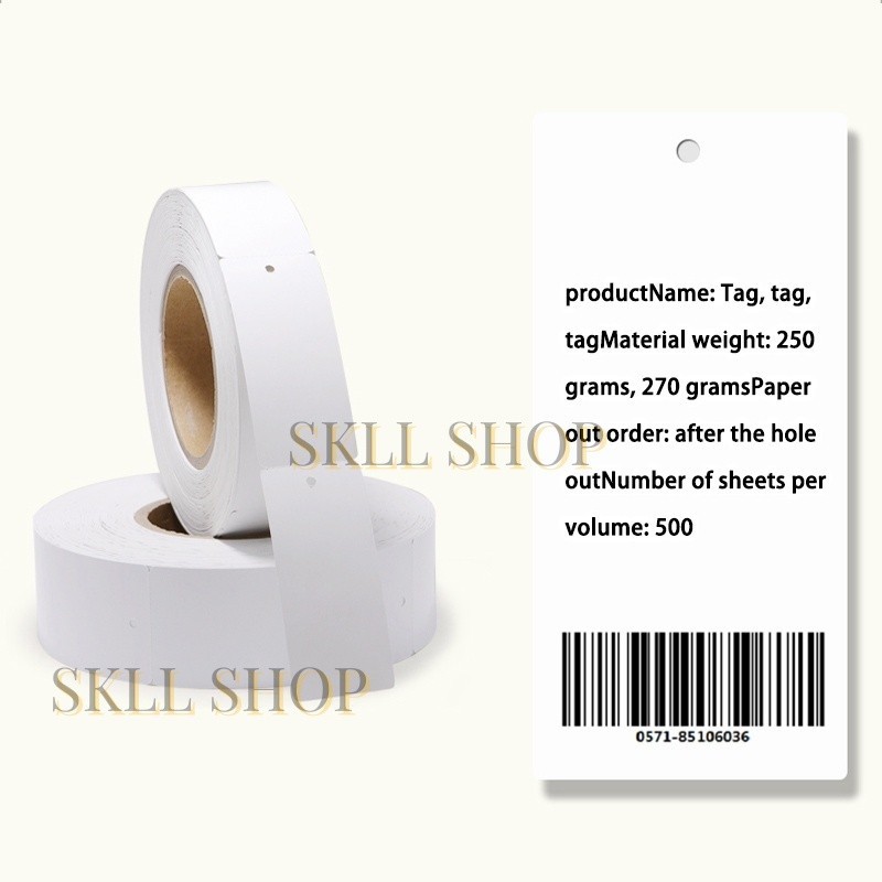 

1000PCS Label Tag Baju Blank Label Baju Hang Tag Putih Kertas Perunggu 35*50mm