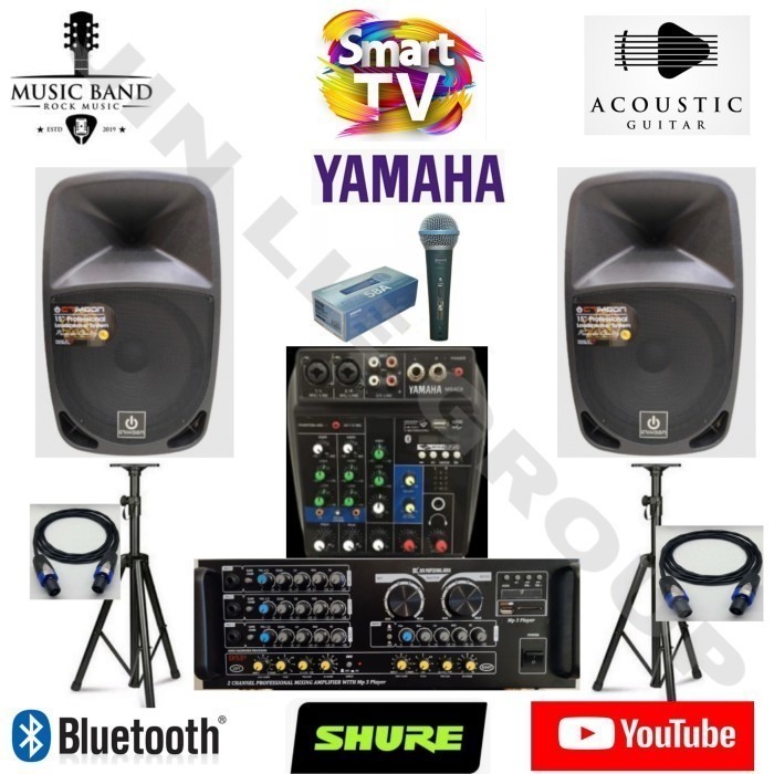 Paket Sound System Acoustic 15 Inch Crimson Yamaha Bluetooth