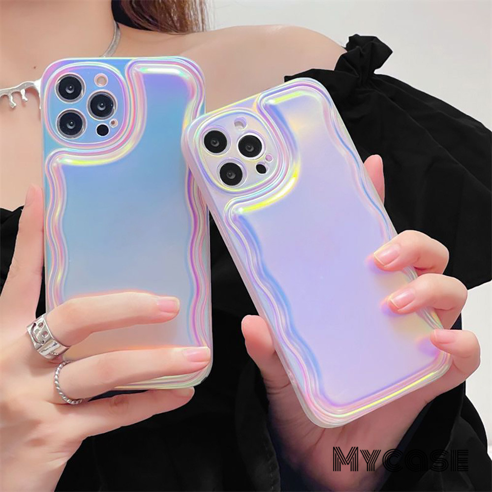 Soft Case Hologram XR X XS Max 11 12 13 14 PRO MAX Fairy Matte Gradasi Laser Case Cute Korean Silico
