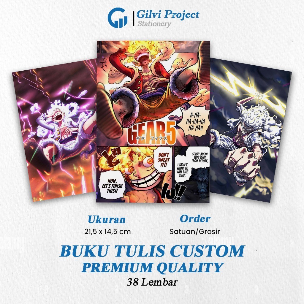 

Buku Tulis Luffy Gear 5 / One Piece / Buku Tulis Sekolah / Buku Tulis Catatan Notes Agenda Planner Jurnal Notebook Anime