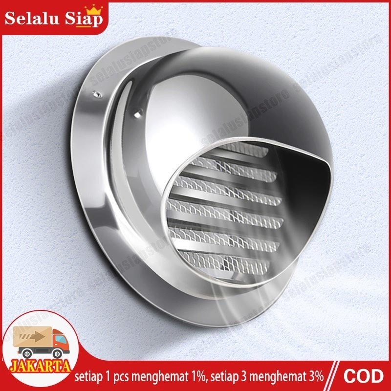 Stainless Steel Vent Cap Penutup Corong Ventilasi Udara Dapur Kamar Mandi Tidur 4' inch