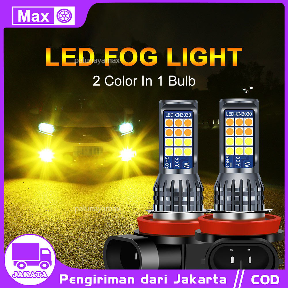 1Pcs LED Lampu LED Putih H11  Two Color 24SMD untuk Headlight / Fog lamp Mobil Lampu Depan 3030 SMD 