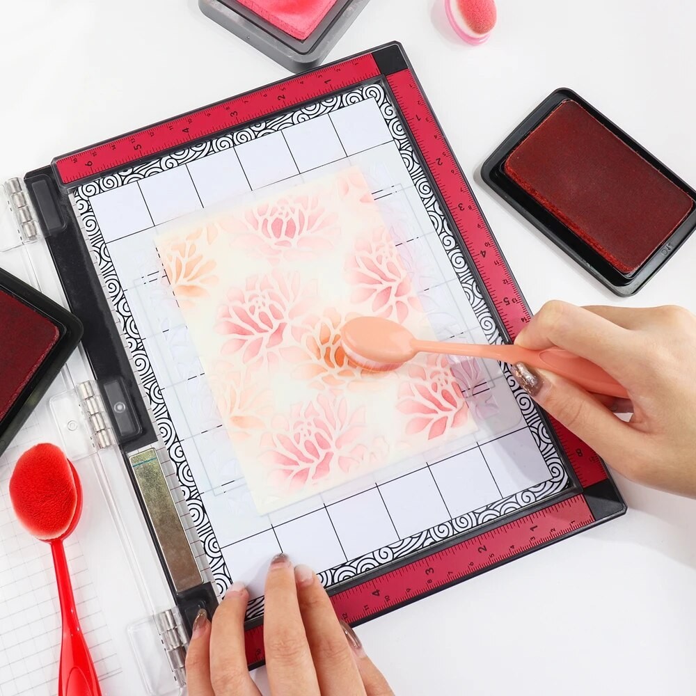 

Stick and Stamp Mat & Blending Buddy Template For Creating Straight Lines Much Easier Low Stcik Mat To Hold Product In Place