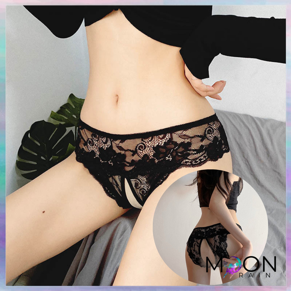CD Celana Dalam Wanita Renda Transparan Open Crotch G String Import 1267