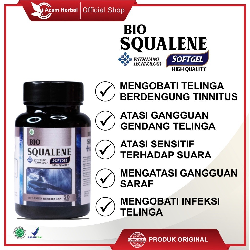 Obat Telinga Berdengung Tinnitus Gangguan Gendang Telinga Bio Squalene Softgel High Quality With Nan