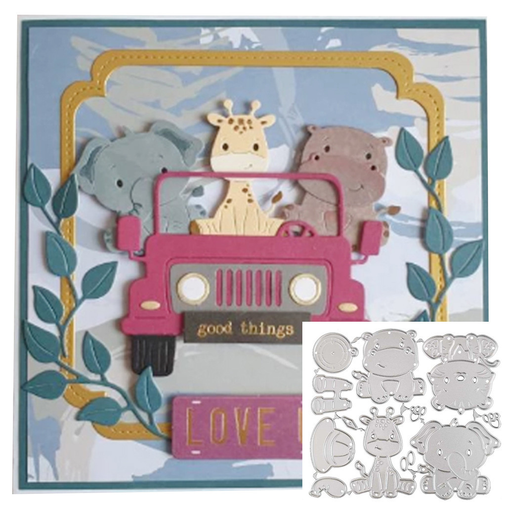 

Animal, sheep, cat, dog, elephant metal cutting die scrapbook for photo album paper diy gift card decoration embossed die