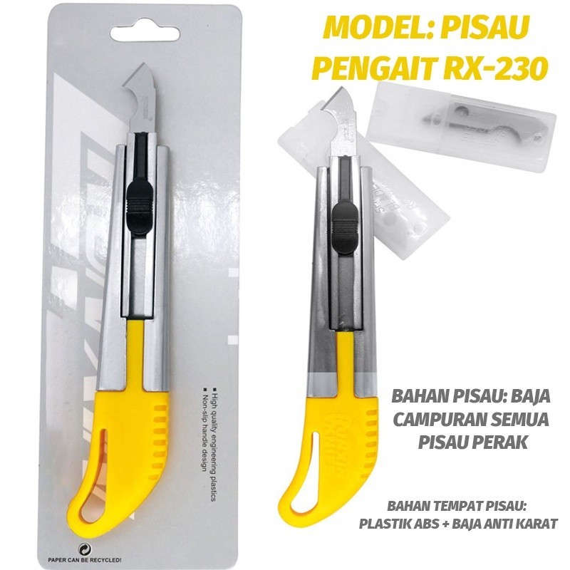 

Pisau akrilik/PISAU CUTTER AKRILIK/PLEXYGLASS PEMOTONG KAIT/ dengan 2 pcs mata pisau cadangan/ cutter akrilik/pisau kater/alat pemotong