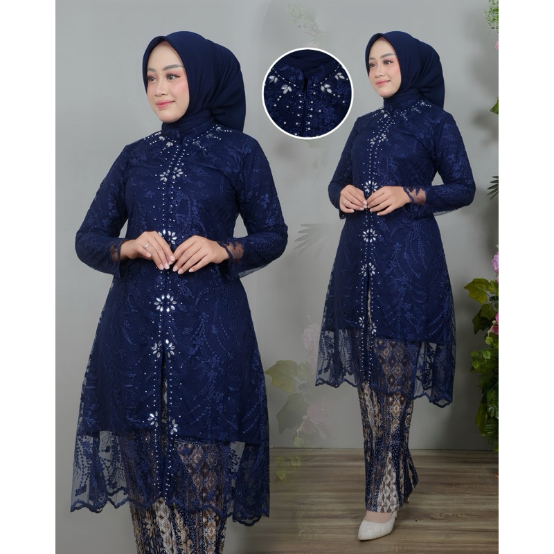 Set Kebaya Modern Tunik Tile Payet Jumbo Baju Batik Couple Kondangan Lamaran Wisuda