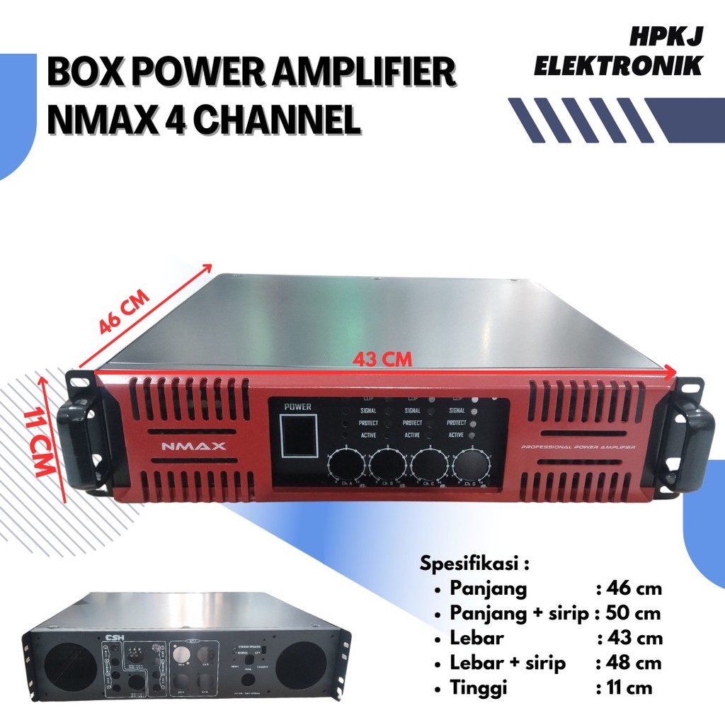 BOX POWER AMPLIFIER 4 CHANNEL 2U N-MAX BOX POWER NMAX 2U 4CH