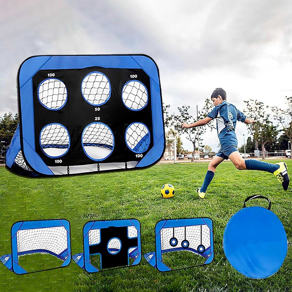 Jaring Gawang Sepak Bola Anak-anak Pop Up 4 Mode 4 in 1 Gawang Sepak Bola Lipat Dalam dan Luar Ruang