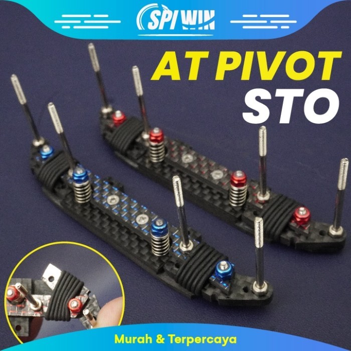 AT PIVOT Bemper Tamiya STO Stay Depan Suspensi Carbon BPOD - Locknut Merah 2702
