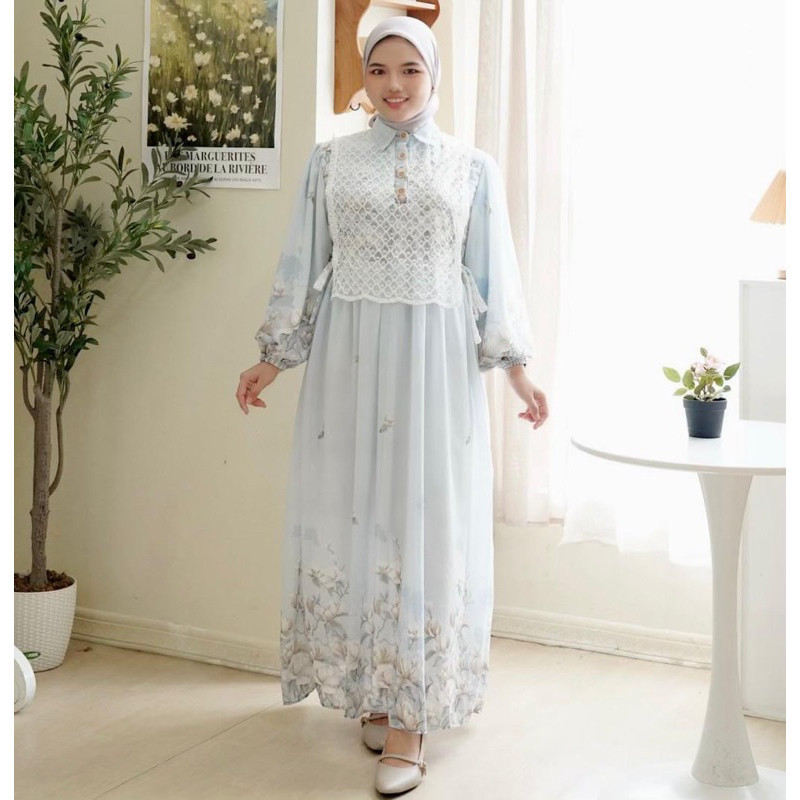 KOHZEN - DRESS WANITA MAXI YENITA KOMBINASI BRUKAT WANITA TERBARU / VANICA CERRUTY MAXI GAMIS WANITA