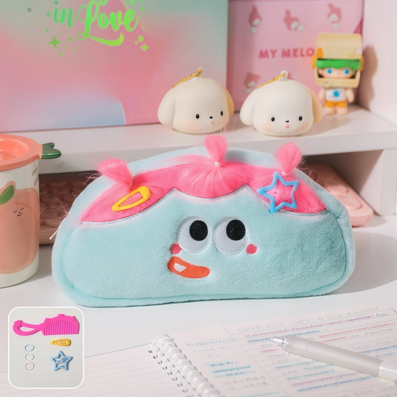 

TOYBEBE Tas Pena Rambut Panjang Lucu/Tempat pensil kotak Anak perempuan Lucu/Cute Pensil Sekolah Aesthetic Korea/peralatan sekolah aesthetic/perlengkapan sekolah