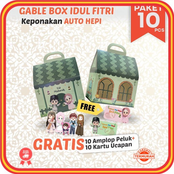 

Hampers Murah Anniversary Wedding Keren Unik Lucu / 10 pcs Gable Box Hampers Lebaran Idul Fitri Anak Ponakan – Motif Rumah