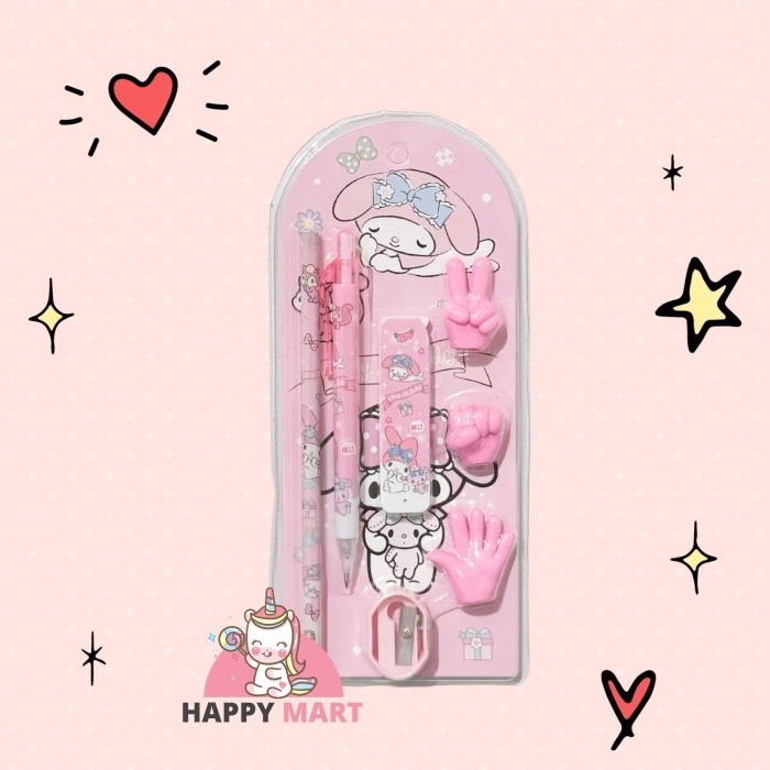 

Pensil mekanik set penghapus jadi kuromi / melody / cinnamoroll - Melo jari